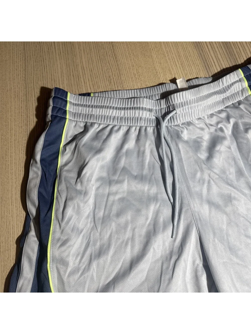 Adidas Men's Own The Run Shorts Gray Blue Neon Green Accent Athletic Size XL
